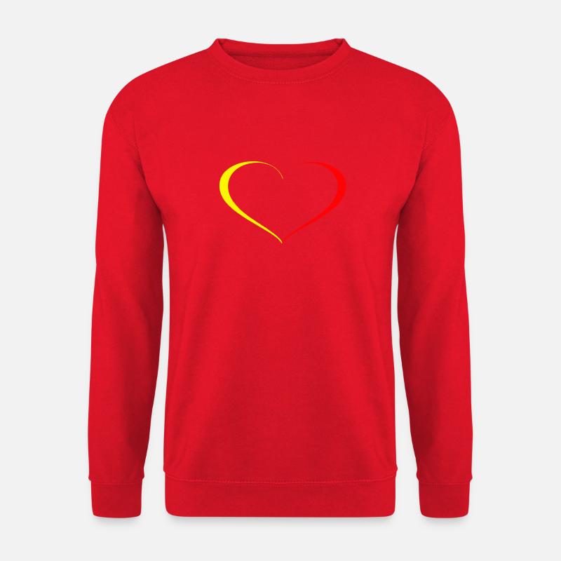 Herz Gelb Rot - Unisex Pullover - Rot