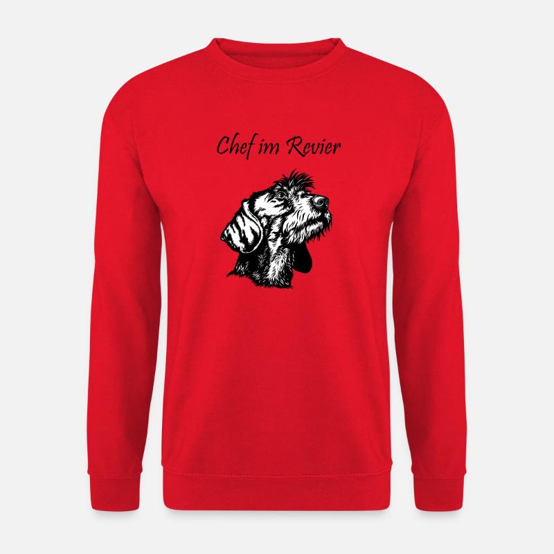 Rauhaar Portrait Chef - Unisex Pullover - Rot