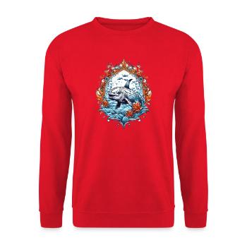 Sea Creatures, Fish - Unisex Sweatshirt - red - Front - Alina (178cm) & Michal (187cm)