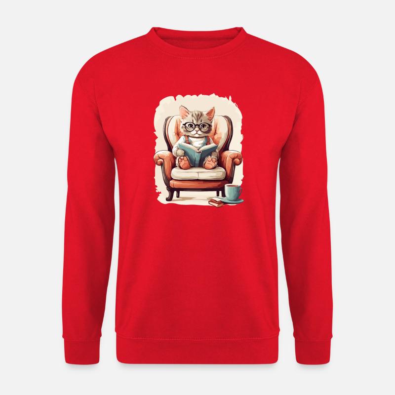 Süße Schlaue Katze - Unisex Pullover - Rot