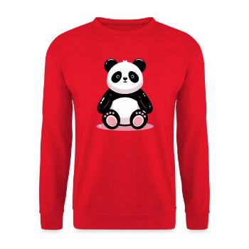 Panda - Unisex Sweatshirt - red - Front - Alina (178cm) & Michal (187cm)