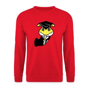 Hole Caterpillar School leaving certificate High school diploma passed college - Unisex Sweatshirt - red - Front - Alina (178cm) & Michal (187cm)
