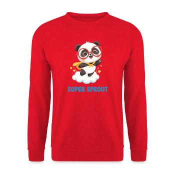 Süßer Super Sprout Panda mit Kappe - Unisex Pullover - Rot - Vorne - Alina (178cm) & Michal (187cm)