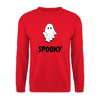EFFRAYANT |  T-shirt d’Halloween avec fantôme - Sweat-shirt Unisexe - rouge - Devant - Alina (178cm) & Michal (187cm)