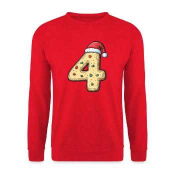4 Number Cookie Christmas - Unisex Sweatshirt - red - Front - Alina (178cm) & Michal (187cm)