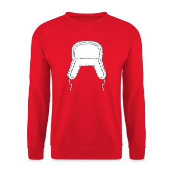 Flauschige Winter Fell Mütze - Unisex Pullover - Rot - Vorne - Alina (178cm) & Michal (187cm)