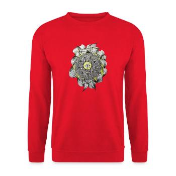 Mandala Flower Magic Yellow Accent - Unisex Sweatshirt - red - Front - Alina (178cm) & Michal (187cm)