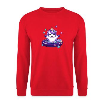 Einhornbällebad - Unisex Pullover - Rot - Vorne - Alina (178cm) & Michal (187cm)