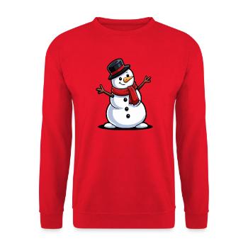 Mascotte d’hiver du Petit bonhomme de neige mignon - Sweat-shirt Unisexe - rouge - Devant - Alina (178cm) & Michal (187cm)