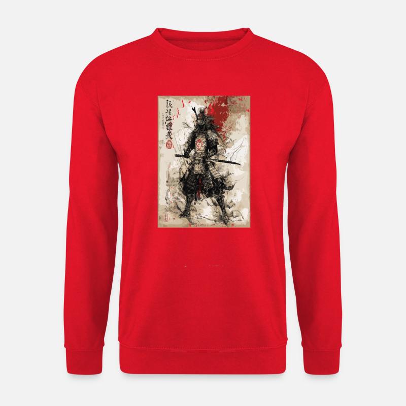 Samurai-Krieger in traditioneller Rüstung - Unisex Pullover - Rot