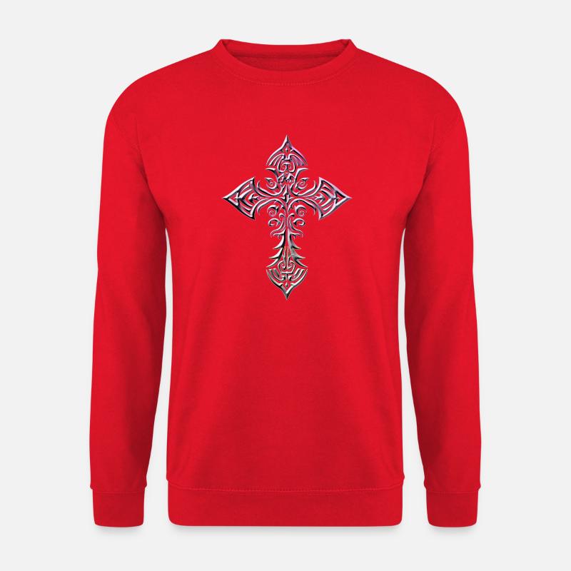 Cruciform Tribal Gradient Cross - Unisex Sweatshirt - red