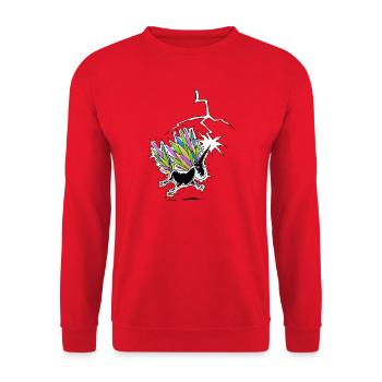 Licorne paratonnerre - Sweat-shirt Unisexe - rouge - Devant - Alina (178cm) & Michal (187cm)