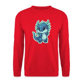Little Dragon Dream - Unisex Sweatshirt - red - Front - Alina (178cm) & Michal (187cm)