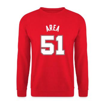 AREA 51 White - Unisex Sweatshirt - red - Front - Alina (178cm) & Michal (187cm)