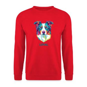 Portrait du chien prisme loyal - Sweat-shirt Unisexe - rouge - Devant - Alina (178cm) & Michal (187cm)