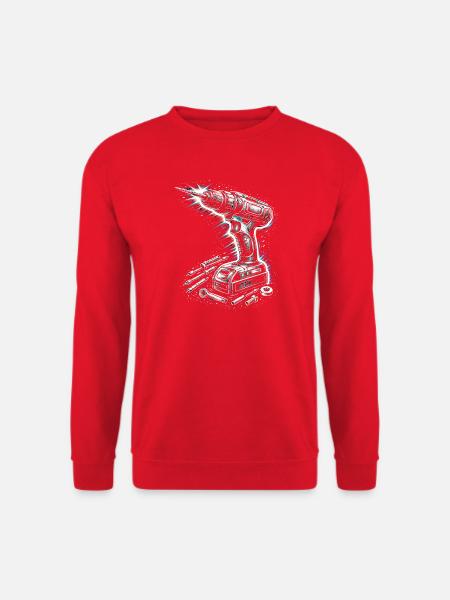 Akkuschrauber Werkzeug Heimwerker Design - Unisex Pullover - Rot