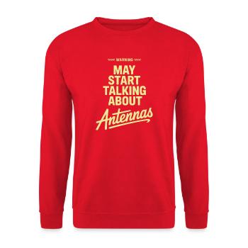 May Start Talking About Antennas - Unisex Sweatshirt - red - Front - Alina (178cm) & Michal (187cm)