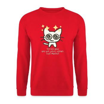 Gute Nacht, ich bin müde - Unisex Pullover - Rot - Vorne - Alina (178cm) & Michal (187cm)