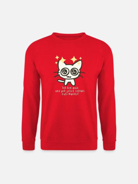 Gute Nacht, ich bin müde - Unisex Pullover - Rot