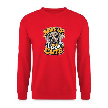 Weimaraner - Unisex Pullover - Rot - Vorne - Alina (178cm) & Michal (187cm)