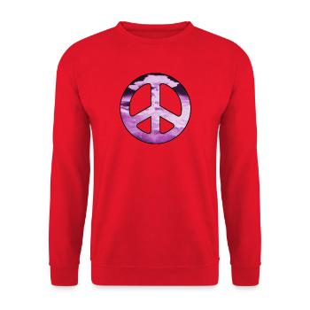 peace_pink - Unisex Pullover - Rot - Vorne - Alina (178cm) & Michal (187cm)
