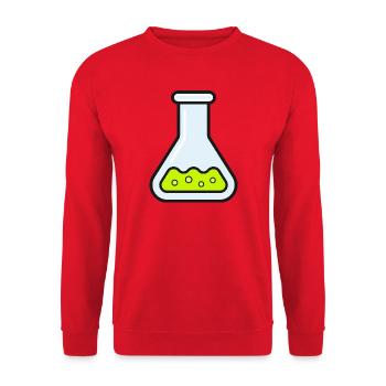 Farbenfrohes Chemieflaschen-Linien-Symbol - Unisex Pullover - Rot - Vorne - Alina (178cm) & Michal (187cm)