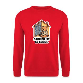 Oboe Oboist Bär Holzblasinstrument T-Shirt - Unisex Pullover - Rot - Vorne - Alina (178cm) & Michal (187cm)