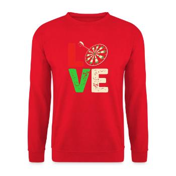 Dart Dartboard Dartpfeil - Unisex Pullover - Rot - Vorne - Alina (178cm) & Michal (187cm)