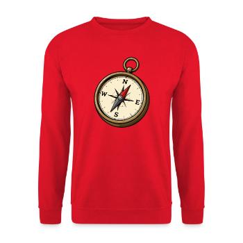 kompass - Unisex Pullover - Rot - Vorne - Alina (178cm) & Michal (187cm)