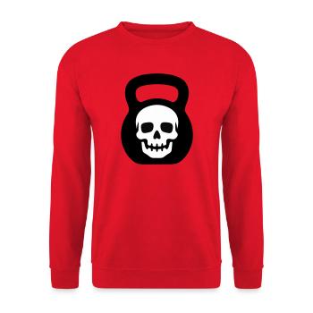 Totenkopf Kettlebell Logo - Unisex Pullover - Rot - Vorne - Alina (178cm) & Michal (187cm)