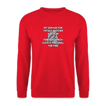 Mein Sohn - Unisex Pullover - Rot - Vorne - Alina (178cm) & Michal (187cm)