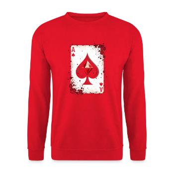 As de pique carte à jouer Groupe Costume Carnaval - Sweat-shirt Unisexe - rouge - Devant - Alina (178cm) & Michal (187cm)