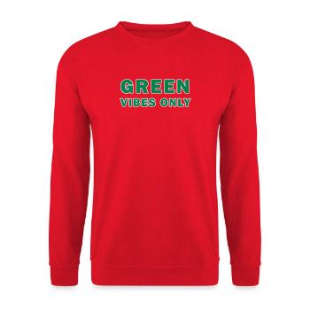 Nur grüne Vibes - Unisex Pullover - Rot - Vorne - Alina (178cm) & Michal (187cm)