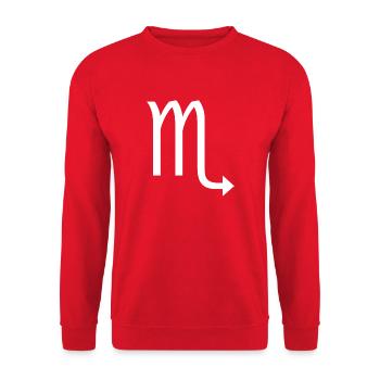 Zodiac sign Scorpio, exclusive t-shirt design - Unisex Sweatshirt - red - Front - Alina (178cm) & Michal (187cm)