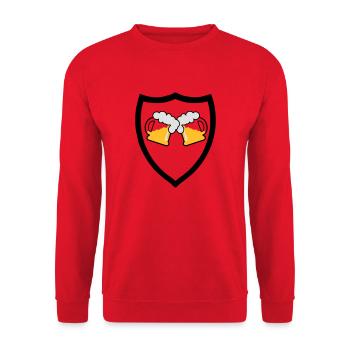 Bier Emblem 3c - Unisex Pullover - Rot - Vorne - Alina (178cm) & Michal (187cm)