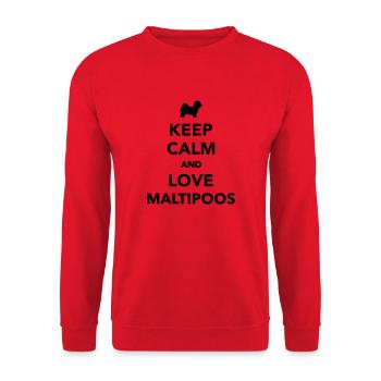 Maltipoo - Unisex Pullover - Rot - Vorne - Alina (178cm) & Michal (187cm)
