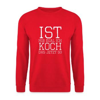 lustig lustiger spruch geschenk geek zitat kochen - Unisex Pullover - Rot - Vorne - Alina (178cm) & Michal (187cm)
