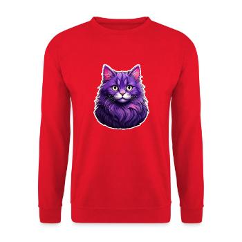 Cat Modern Design Purple - Unisex Sweatshirt - red - Front - Alina (178cm) & Michal (187cm)