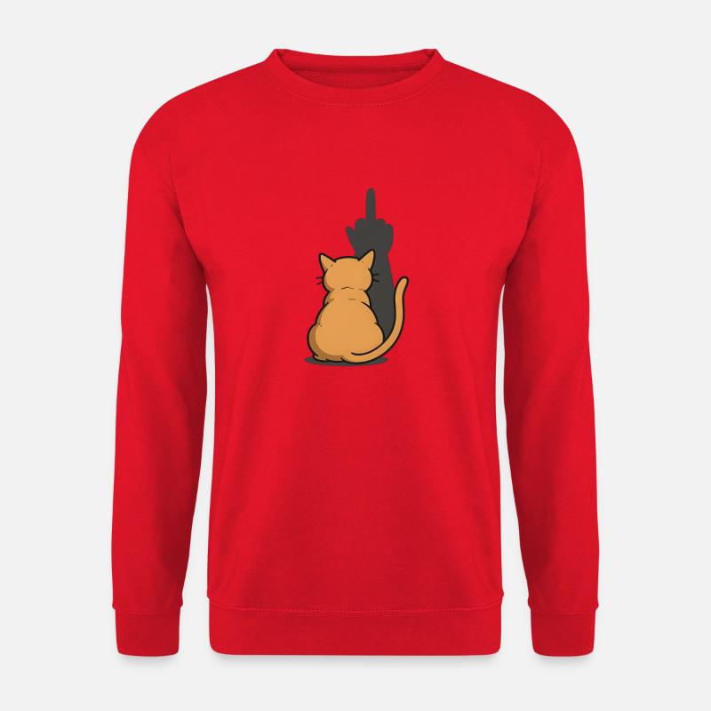 Cat Middle Finger Shadow - Unisex Sweatshirt - red