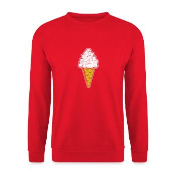 Cute Cat Ice Cream for Cat Lovers Gift - Unisex Sweatshirt - red - Front - Alina (178cm) & Michal (187cm)