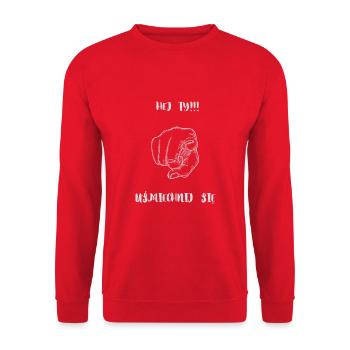 Hey, smile. - Unisex Sweatshirt - red - Front - Alina (178cm) & Michal (187cm)