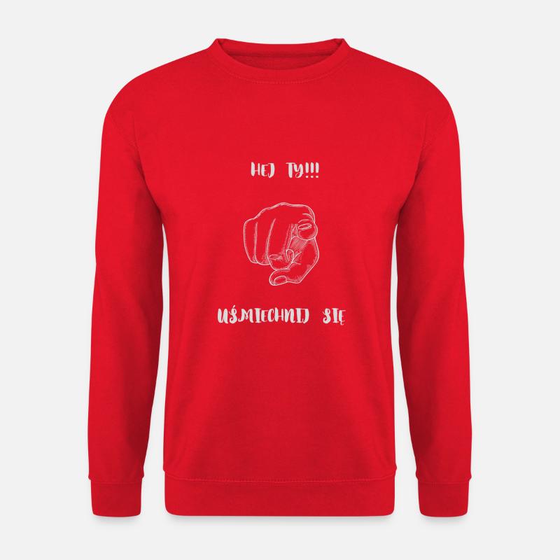 Hey, lächle. - Unisex Pullover - Rot