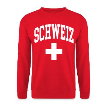 Schweiz - Unisex Pullover - Rot - Vorne - Alina (178cm) & Michal (187cm)