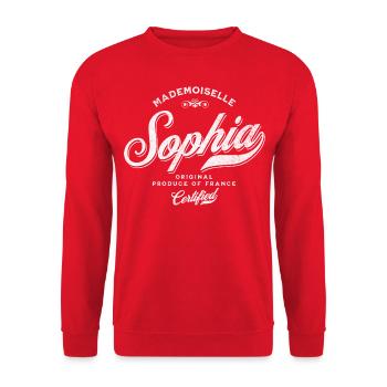 Mademoiselle Sophia - Sweat-shirt Unisexe - rouge - Devant - Alina (178cm) & Michal (187cm)