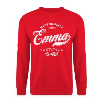 Mademoiselle Emma - Sweat-shirt Unisexe - rouge - Devant - Alina (178cm) & Michal (187cm)