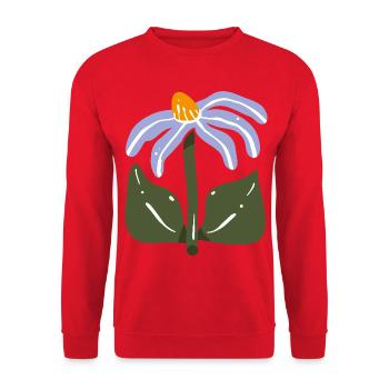Stylized Wildflower - Unisex Sweatshirt - red - Front - Alina (178cm) & Michal (187cm)