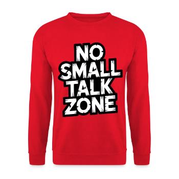 No Small Talk Zone - Unisex Pullover - Rot - Vorne - Alina (178cm) & Michal (187cm)