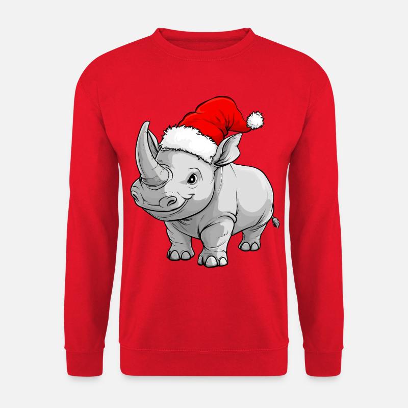 Nashorn Weihnachten - Unisex Pullover - Rot