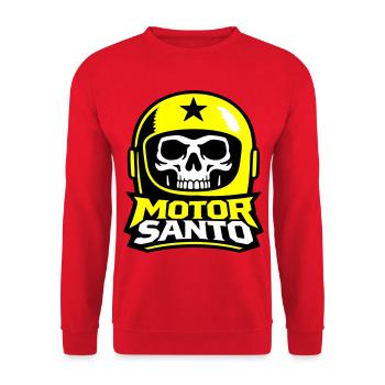 Motor Santo Skull Logo - Unisex Sweatshirt - red - Front - Alina (178cm) & Michal (187cm)