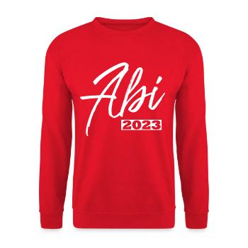 Abitur 2023, white - Unisex Pullover - Rot - Vorne - Alina (178cm) & Michal (187cm)